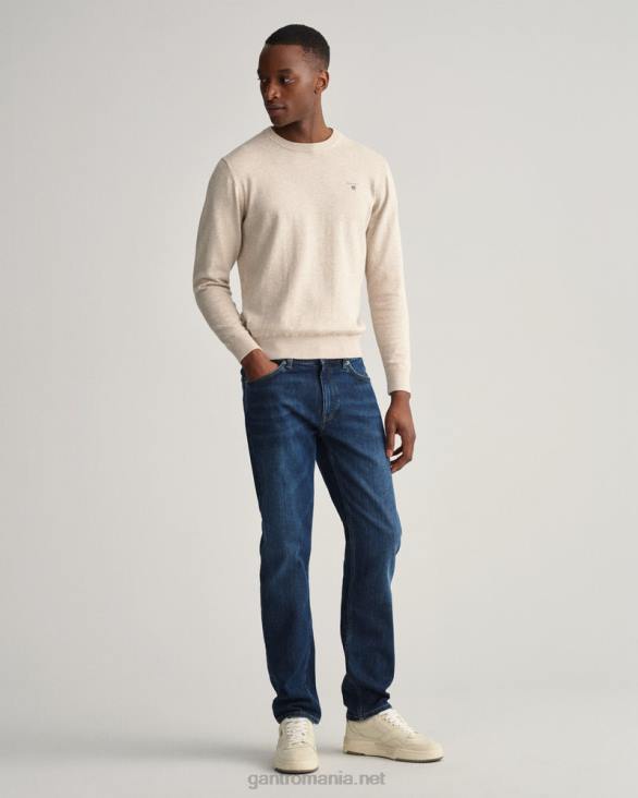 blugi arley cu ajustare regulată 888T415 albastru închis purtat în GANT bărbați