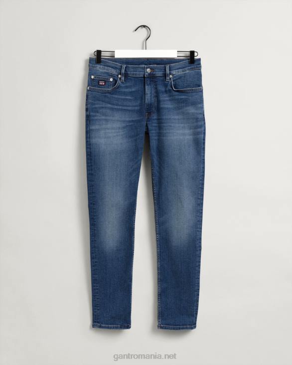 blugi maxen extra slim fit retro shield 888T416 albastru mijlociu spart GANT bărbați