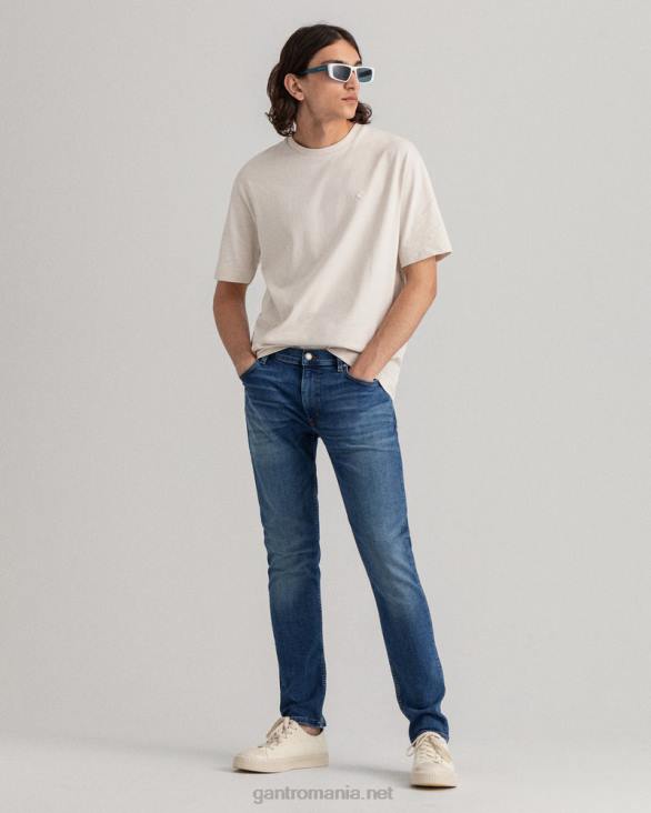 blugi maxen extra slim fit retro shield 888T416 albastru mijlociu spart GANT bărbați