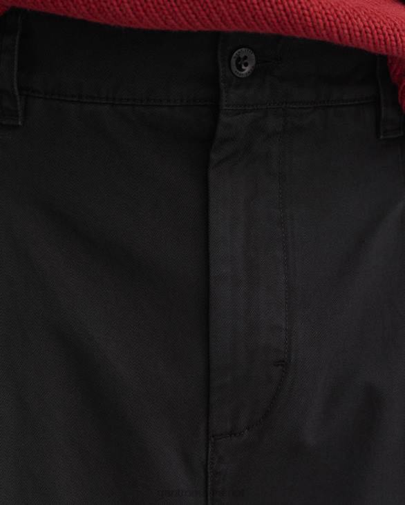 pantaloni chino cu volum plisat 888T401 negru de abanos GANT bărbați
