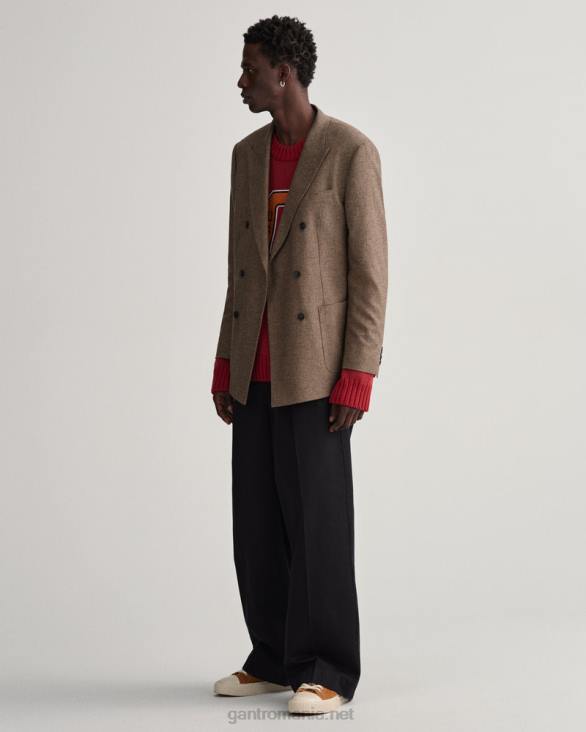 pantaloni chino cu volum plisat 888T401 negru de abanos GANT bărbați