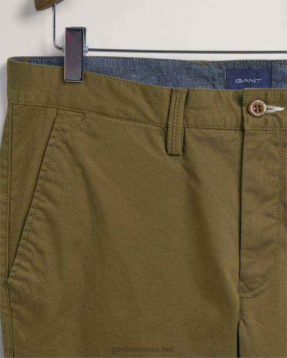 pantaloni chino hallden slim fit din twill 888T412 verde armată GANT bărbați