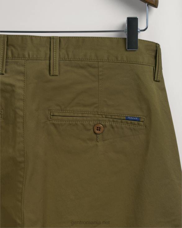 pantaloni chino hallden slim fit din twill 888T412 verde armată GANT bărbați
