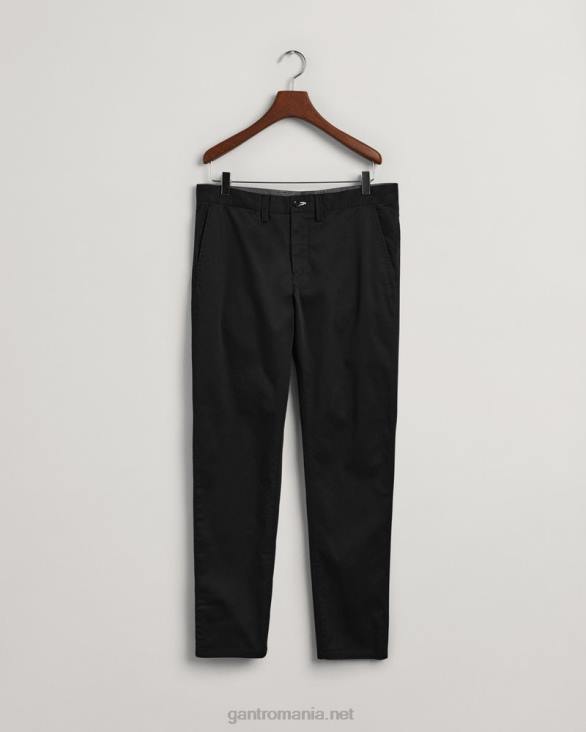 pantaloni chino hallden slim fit din twill 888T419 negru GANT bărbați