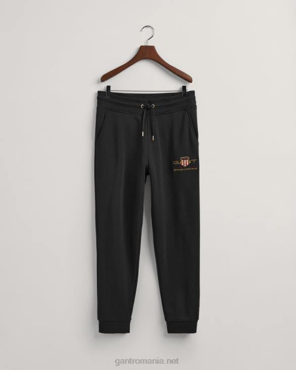 pantaloni de trening cu scut de arhivă 888T265 negru GANT bărbați