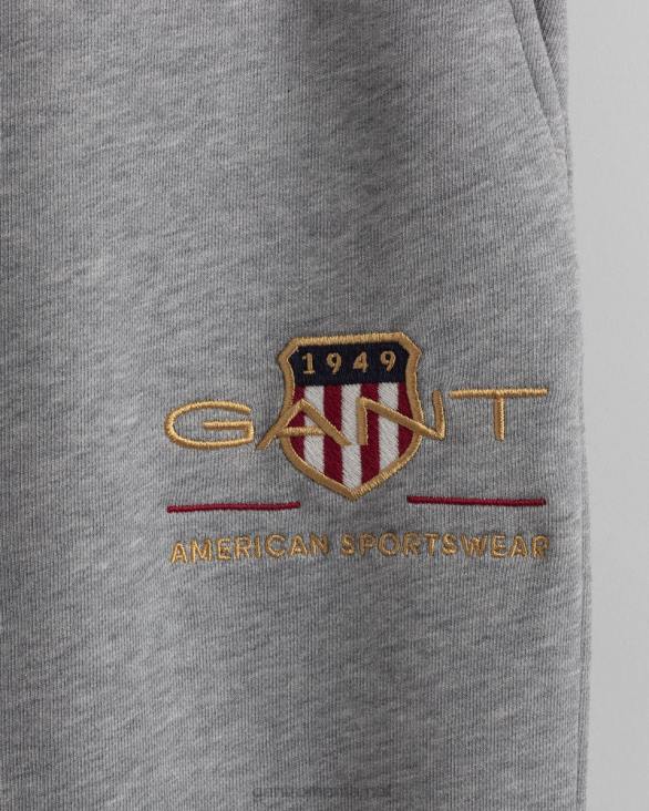 pantaloni de trening cu scut de arhivă 888T270 melange gri GANT bărbați