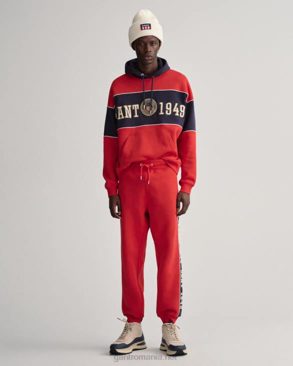pantaloni de trening lateral in contrast 888T228 rosu rubin GANT bărbați