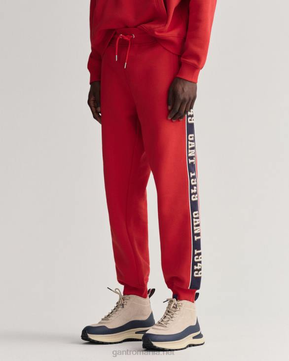 pantaloni de trening lateral in contrast 888T228 rosu rubin GANT bărbați