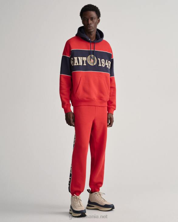 pantaloni de trening lateral in contrast 888T228 rosu rubin GANT bărbați