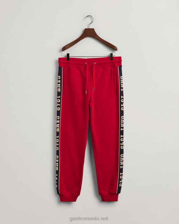 pantaloni de trening lateral in contrast 888T228 rosu rubin GANT bărbați