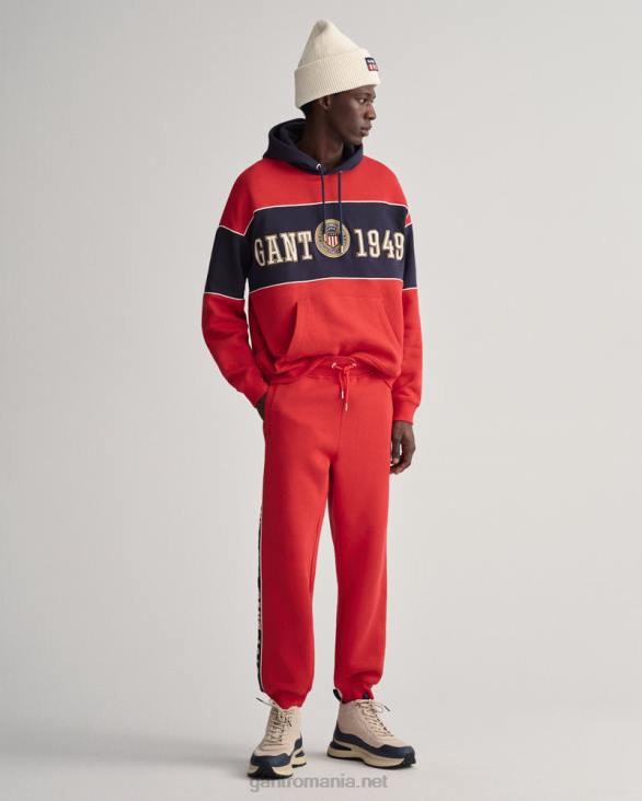 pantaloni de trening lateral in contrast 888T228 rosu rubin GANT bărbați