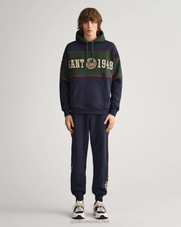 pantaloni de trening lateral in contrast 888T268 albastru de seară GANT bărbați