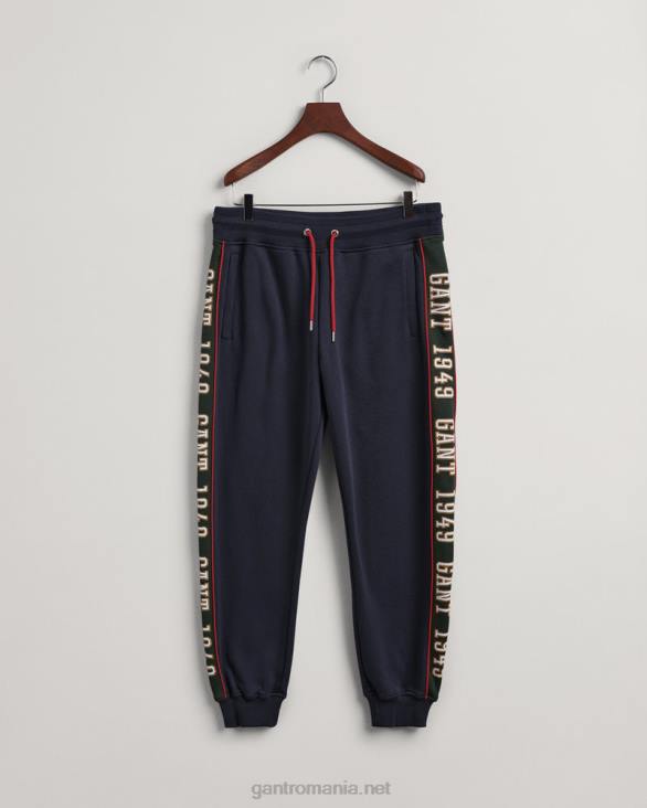 pantaloni de trening lateral in contrast 888T268 albastru de seară GANT bărbați