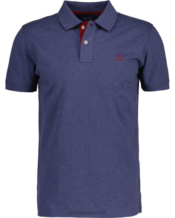 guler contrast pique rug 888T100 blugi inchisi albastru melange GANT bărbați