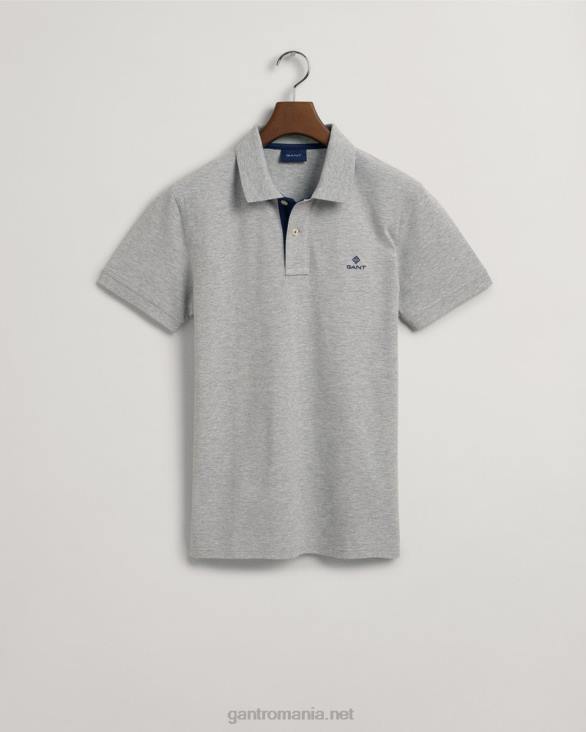 guler contrast pique rug 888T102 melange gri GANT bărbați