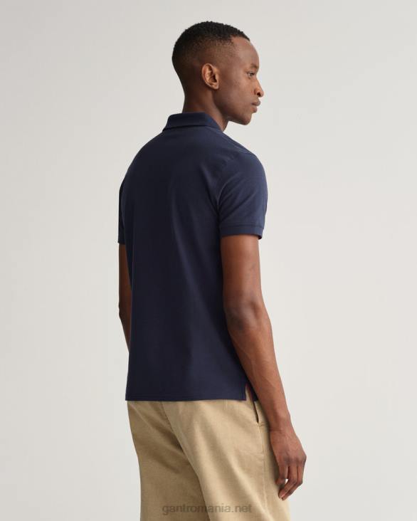 guler contrast pique rug 888T112 albastru de seară GANT bărbați