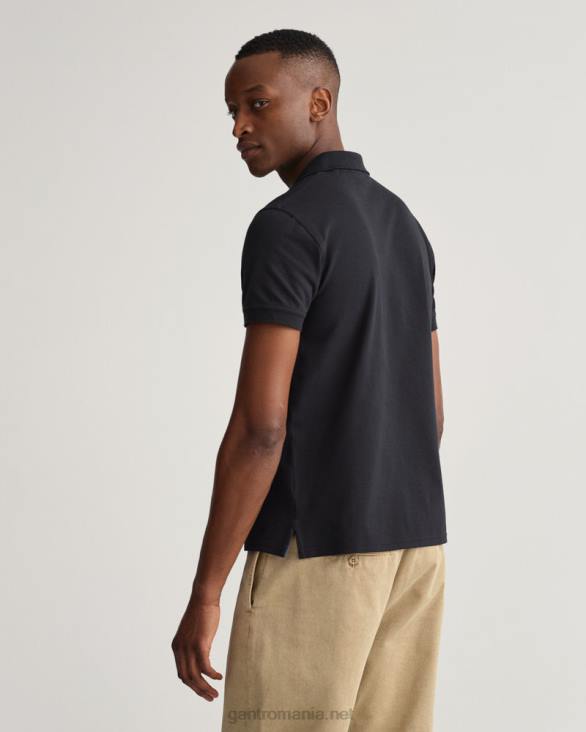 guler contrast pique rug 888T114 negru GANT bărbați
