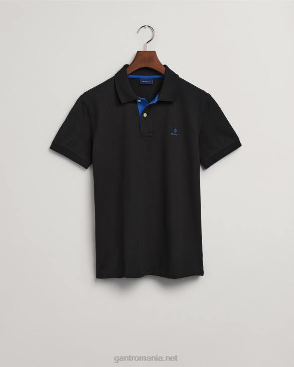 guler contrast pique rug 888T114 negru GANT bărbați
