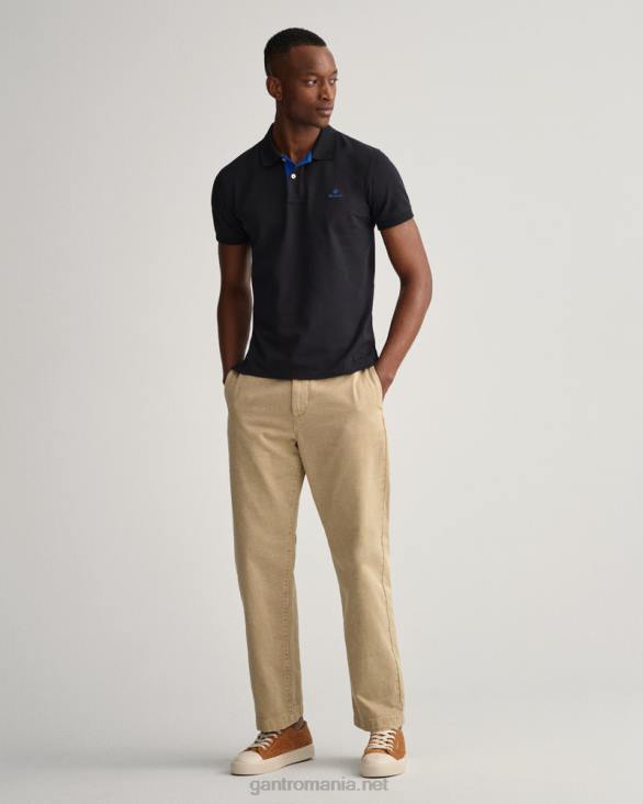 guler contrast pique rug 888T114 negru GANT bărbați