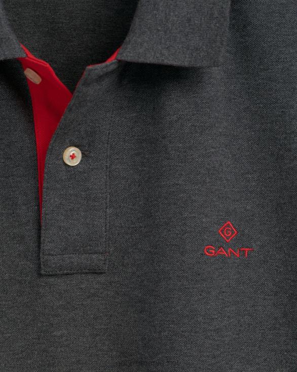 guler contrast pique rug 888T115 melange antracit GANT bărbați