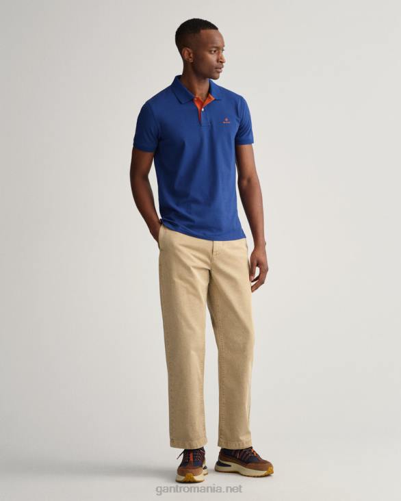 guler contrast pique rug 888T96 albastru inchis GANT bărbați