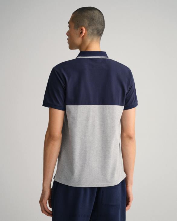 tricou polo archive shield block piqué 888T130 albastru de seară GANT bărbați