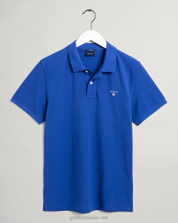 tricou polo original piqué 888T101 albastru colegiu GANT bărbați