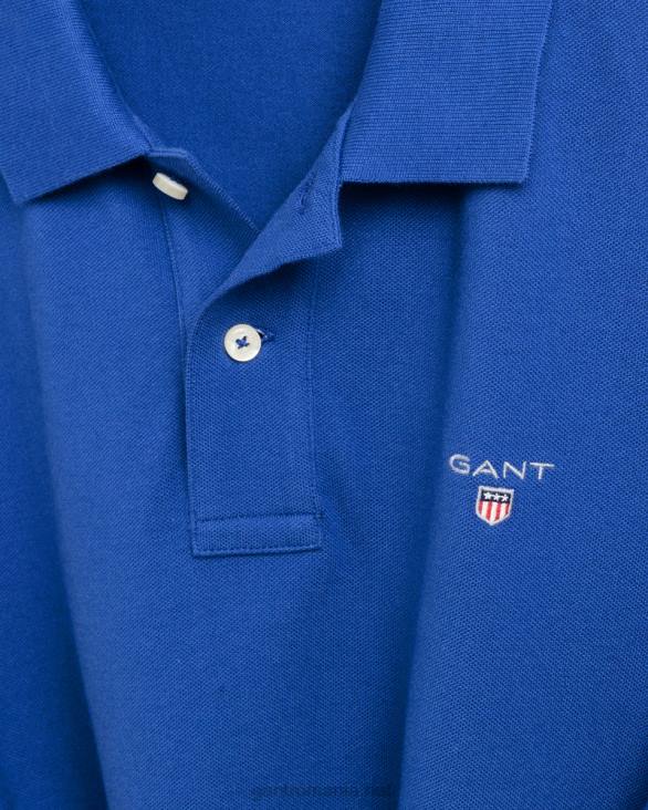 tricou polo original piqué 888T101 albastru colegiu GANT bărbați