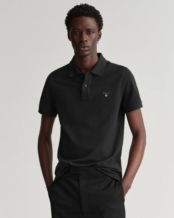 tricou polo original piqué 888T104 negru GANT bărbați