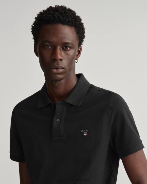 tricou polo original piqué 888T104 negru GANT bărbați