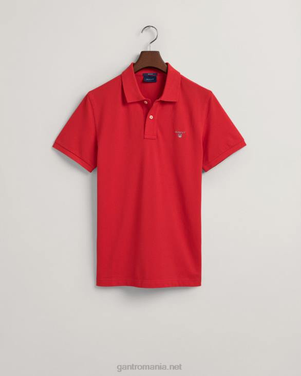 tricou polo original piqué 888T110 Rosu aprins GANT bărbați