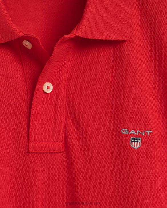 tricou polo original piqué 888T110 Rosu aprins GANT bărbați