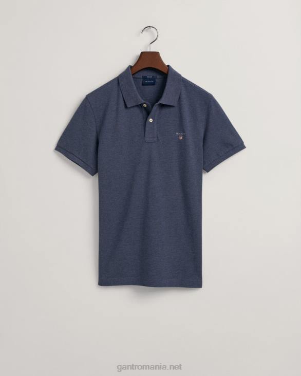 tricou polo original piqué 888T113 blugi inchisi albastru melange GANT bărbați