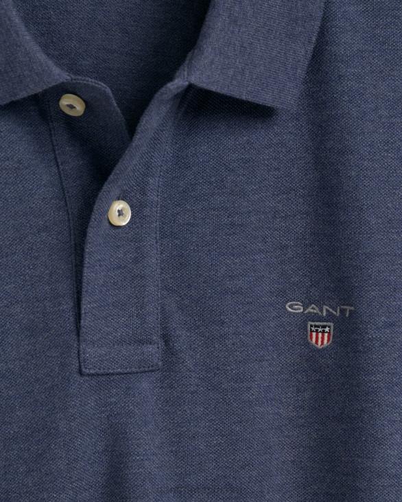 tricou polo original piqué 888T113 blugi inchisi albastru melange GANT bărbați