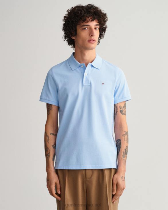 tricou polo original piqué 888T117 albastru capri GANT bărbați