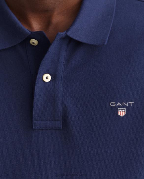 tricou polo original piqué 888T118 albastru de seară GANT bărbați