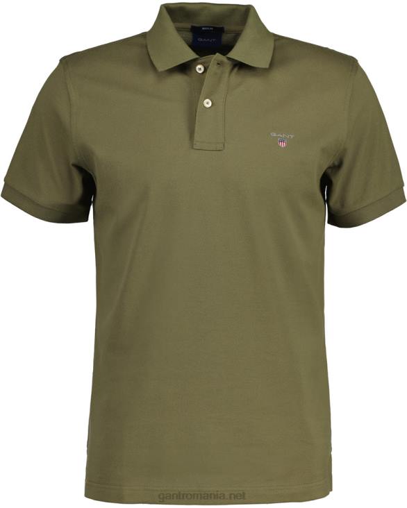 tricou polo original piqué 888T97 verde de vânător GANT bărbați