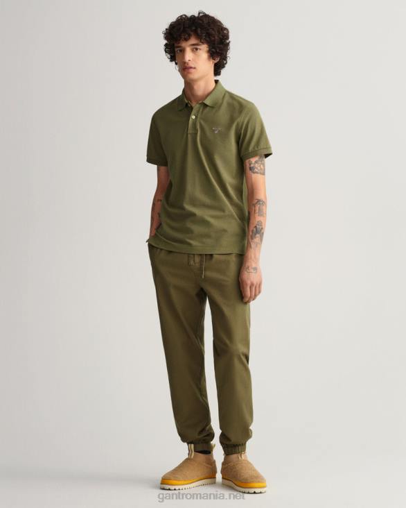 tricou polo original piqué 888T97 verde de vânător GANT bărbați