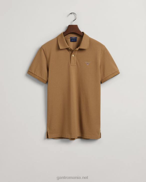 tricou polo original piqué 888T98 nucă prăjită GANT bărbați