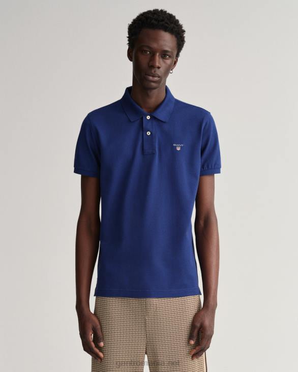 tricou polo original piqué 888T99 albastru inchis GANT bărbați