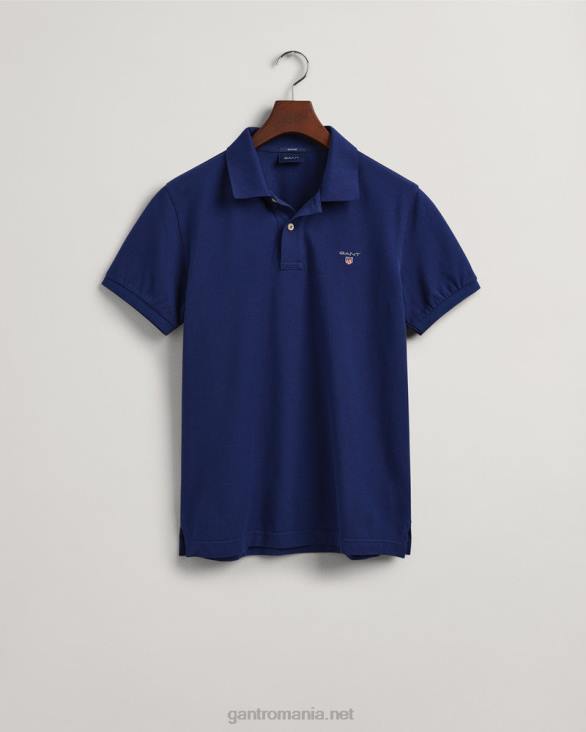 tricou polo original piqué 888T99 albastru inchis GANT bărbați