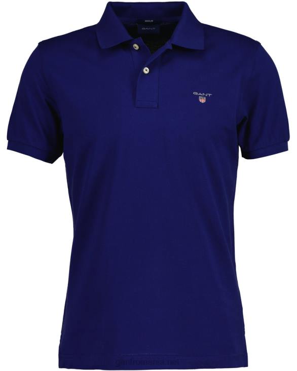tricou polo original piqué 888T99 albastru inchis GANT bărbați