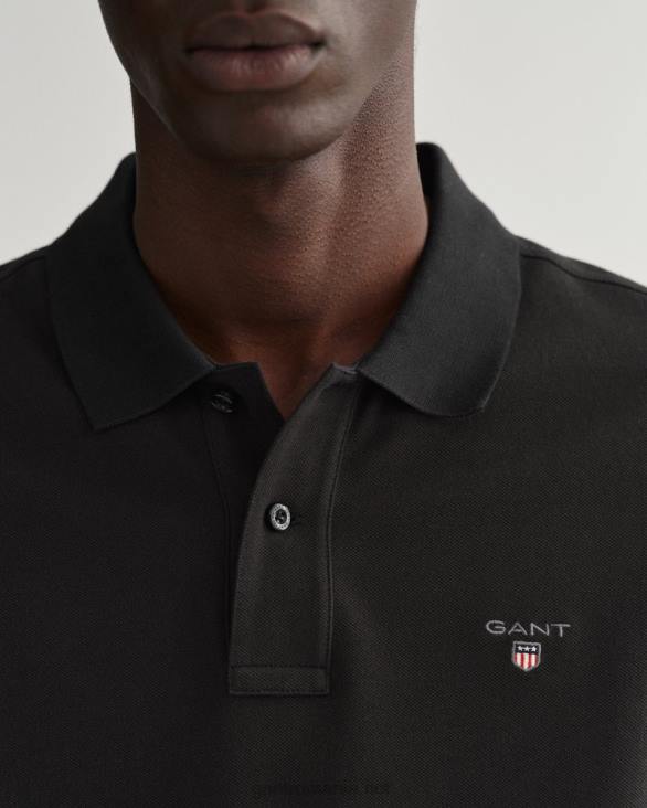 tricou polo original slim fit piqué 888T103 negru GANT bărbați