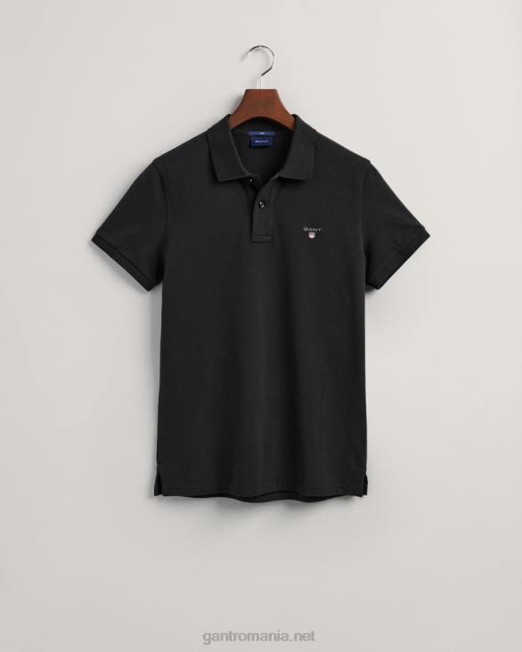 tricou polo original slim fit piqué 888T103 negru GANT bărbați