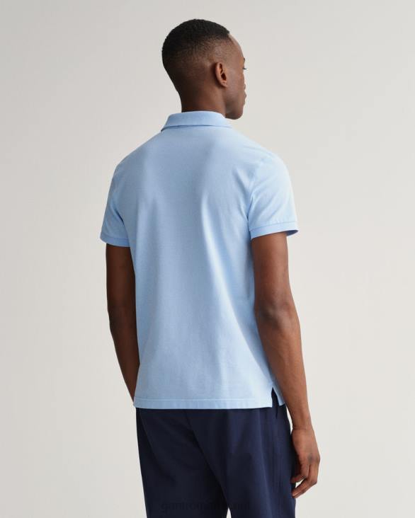 tricou polo original slim fit piqué 888T107 albastru capri GANT bărbați