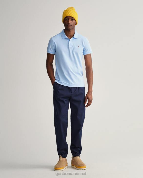 tricou polo original slim fit piqué 888T107 albastru capri GANT bărbați