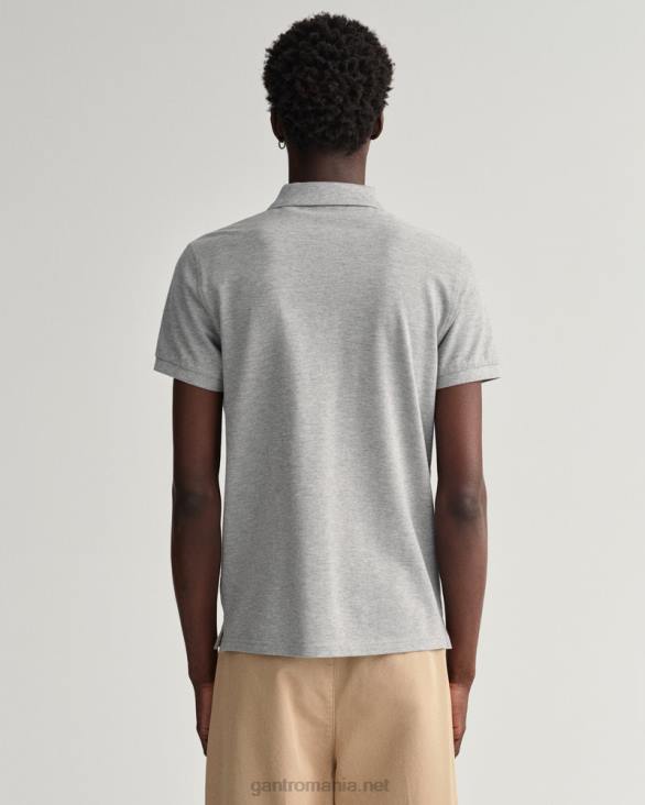 tricou polo original slim fit piqué 888T108 melange gri GANT bărbați