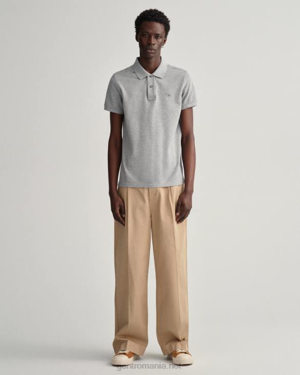 tricou polo original slim fit piqué 888T108 melange gri GANT bărbați