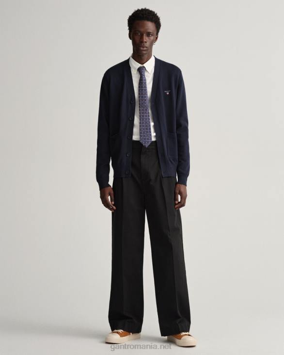 cardigan clasic din bumbac cu decolteu în V 888T350 albastru de seară GANT bărbați