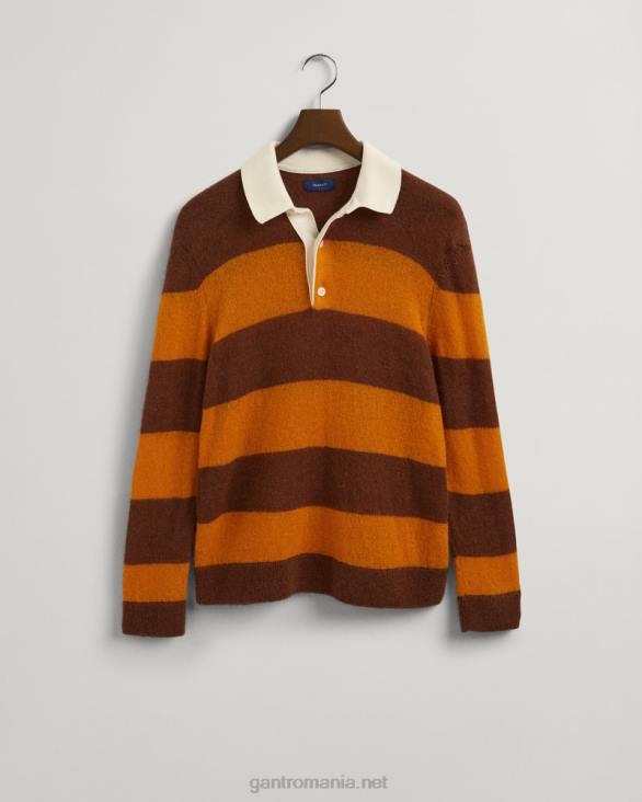 mohair barstripe rug 888T349 portocala aurie GANT bărbați